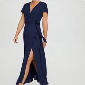 Babaton maxi wrap slit dress